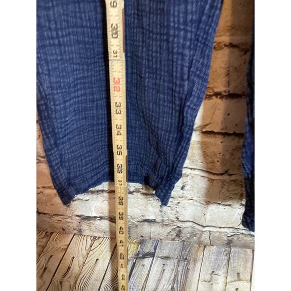 Wonderly Gauze Lounge Pants Womens 2X Navy Elastic Waist Pull On Frayed Hem Plus - Picture 16 of 16